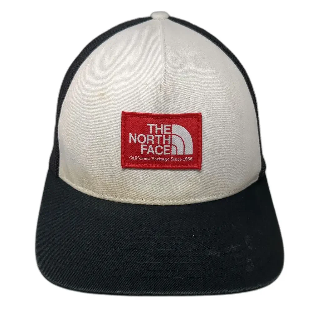 The North Face Trucker Hat Black White Red One Size Flexfit 110 Snapback Patch
